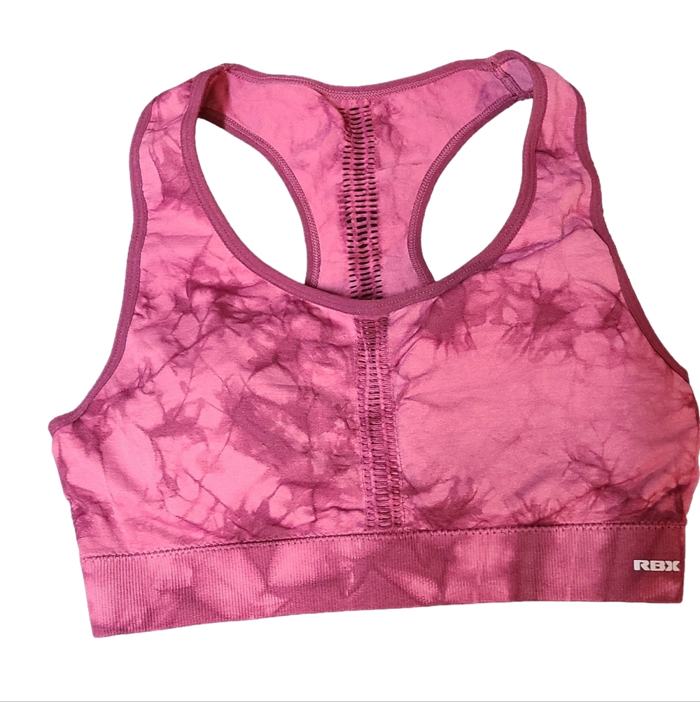 RBX Womens Maroon Marble Sports Bra Medium
